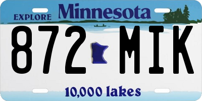 MN license plate 872MIK