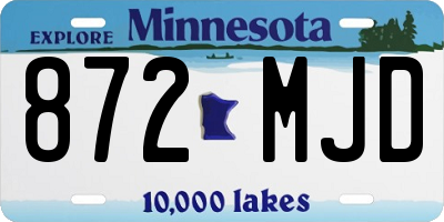 MN license plate 872MJD
