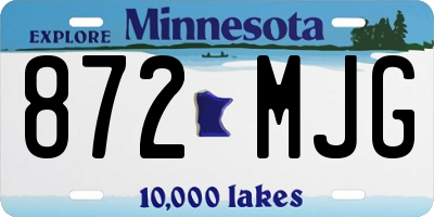 MN license plate 872MJG
