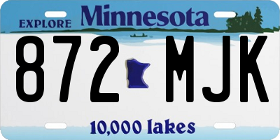 MN license plate 872MJK