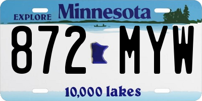 MN license plate 872MYW