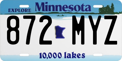 MN license plate 872MYZ