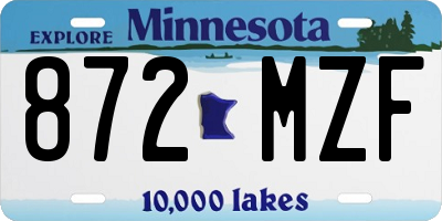 MN license plate 872MZF