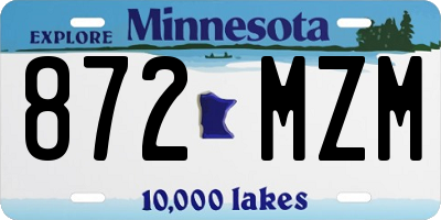 MN license plate 872MZM