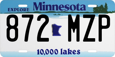 MN license plate 872MZP