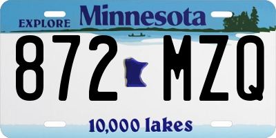MN license plate 872MZQ