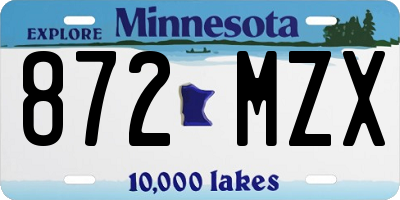 MN license plate 872MZX