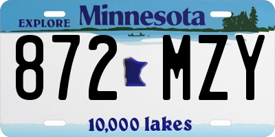 MN license plate 872MZY