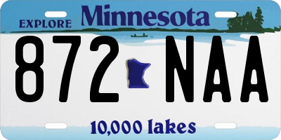 MN license plate 872NAA