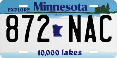 MN license plate 872NAC