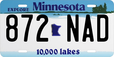 MN license plate 872NAD