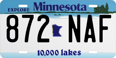 MN license plate 872NAF