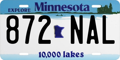 MN license plate 872NAL