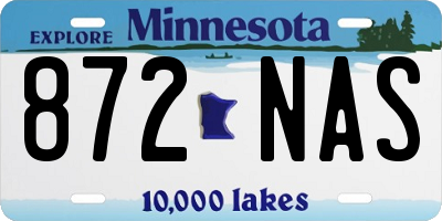 MN license plate 872NAS