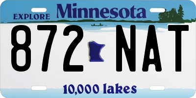 MN license plate 872NAT