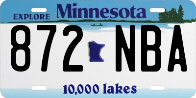 MN license plate 872NBA