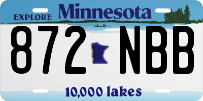 MN license plate 872NBB