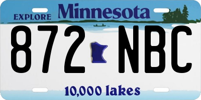 MN license plate 872NBC