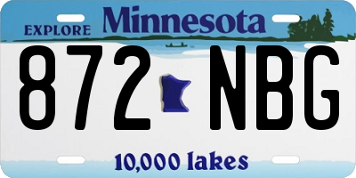 MN license plate 872NBG