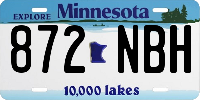 MN license plate 872NBH