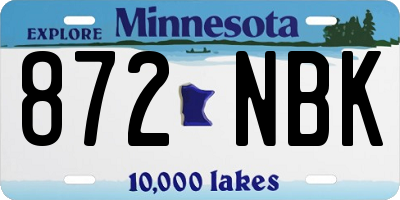 MN license plate 872NBK