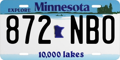 MN license plate 872NBO