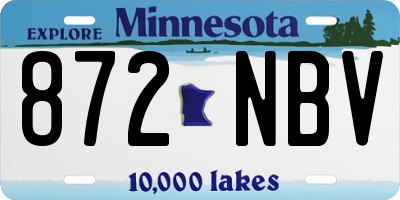 MN license plate 872NBV