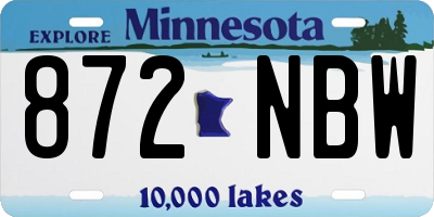 MN license plate 872NBW