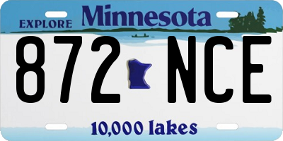 MN license plate 872NCE