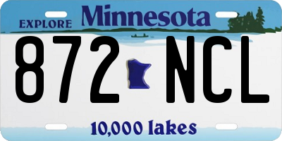 MN license plate 872NCL
