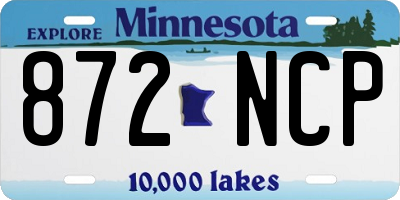 MN license plate 872NCP