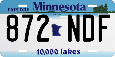 MN license plate 872NDF