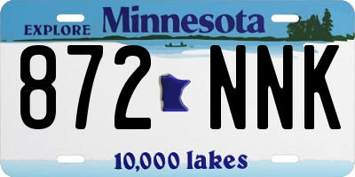 MN license plate 872NNK