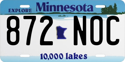 MN license plate 872NOC