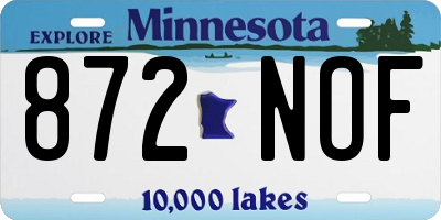 MN license plate 872NOF