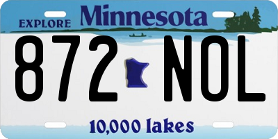 MN license plate 872NOL