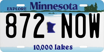 MN license plate 872NOW