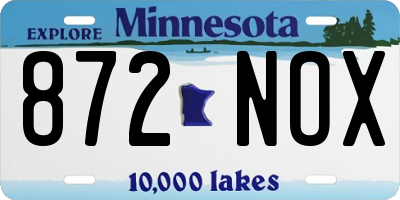 MN license plate 872NOX