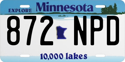 MN license plate 872NPD