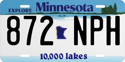 MN license plate 872NPH