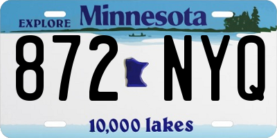 MN license plate 872NYQ