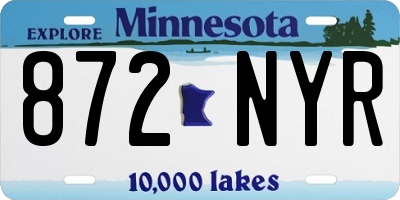MN license plate 872NYR