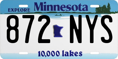 MN license plate 872NYS