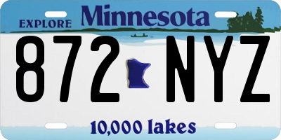 MN license plate 872NYZ