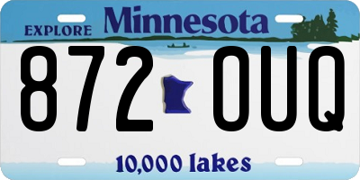 MN license plate 872OUQ