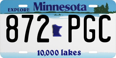 MN license plate 872PGC