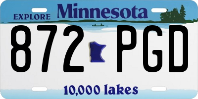 MN license plate 872PGD