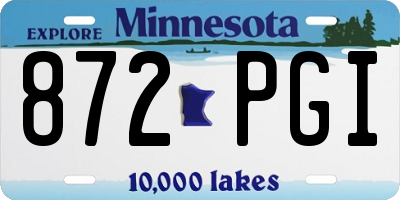 MN license plate 872PGI