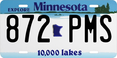 MN license plate 872PMS
