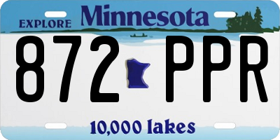 MN license plate 872PPR